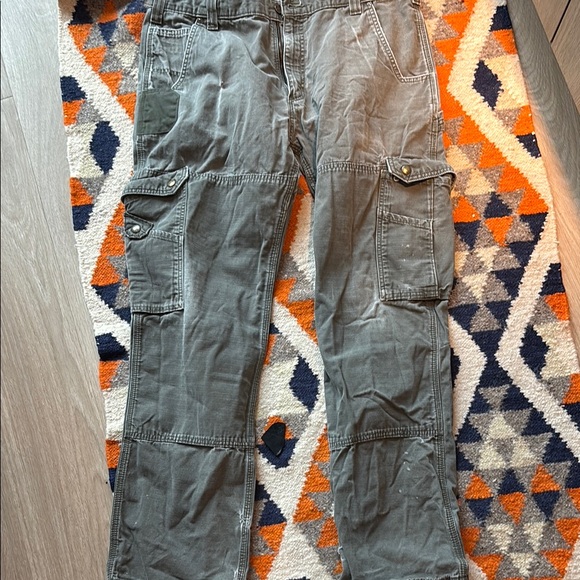 Snap button double knee Carhartt Men's Cargo Pants - Olive Green - Picture 1 of 2